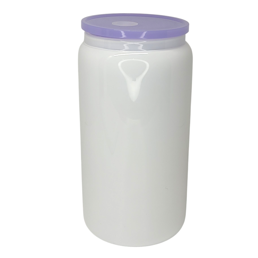16oz White Glass Cup