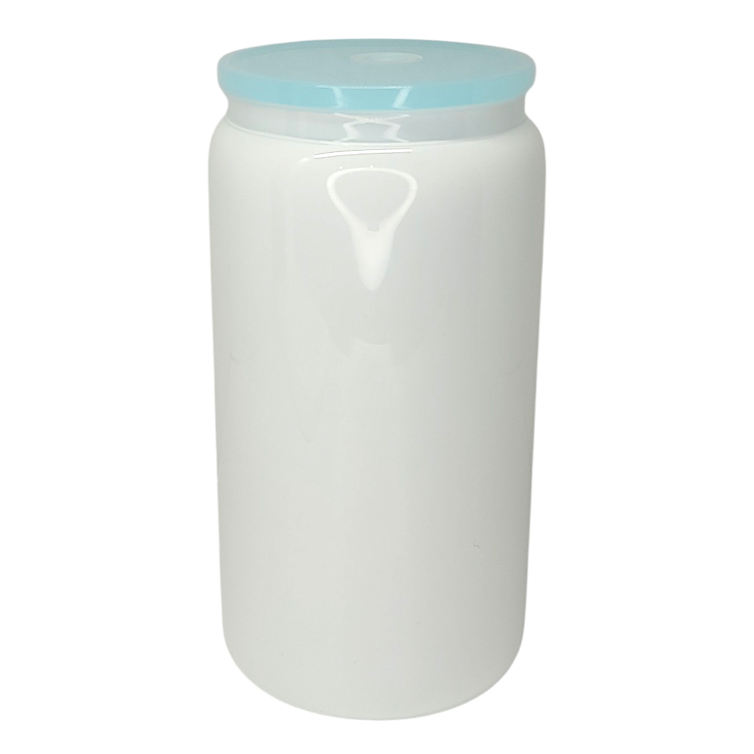 16oz White Glass Cup