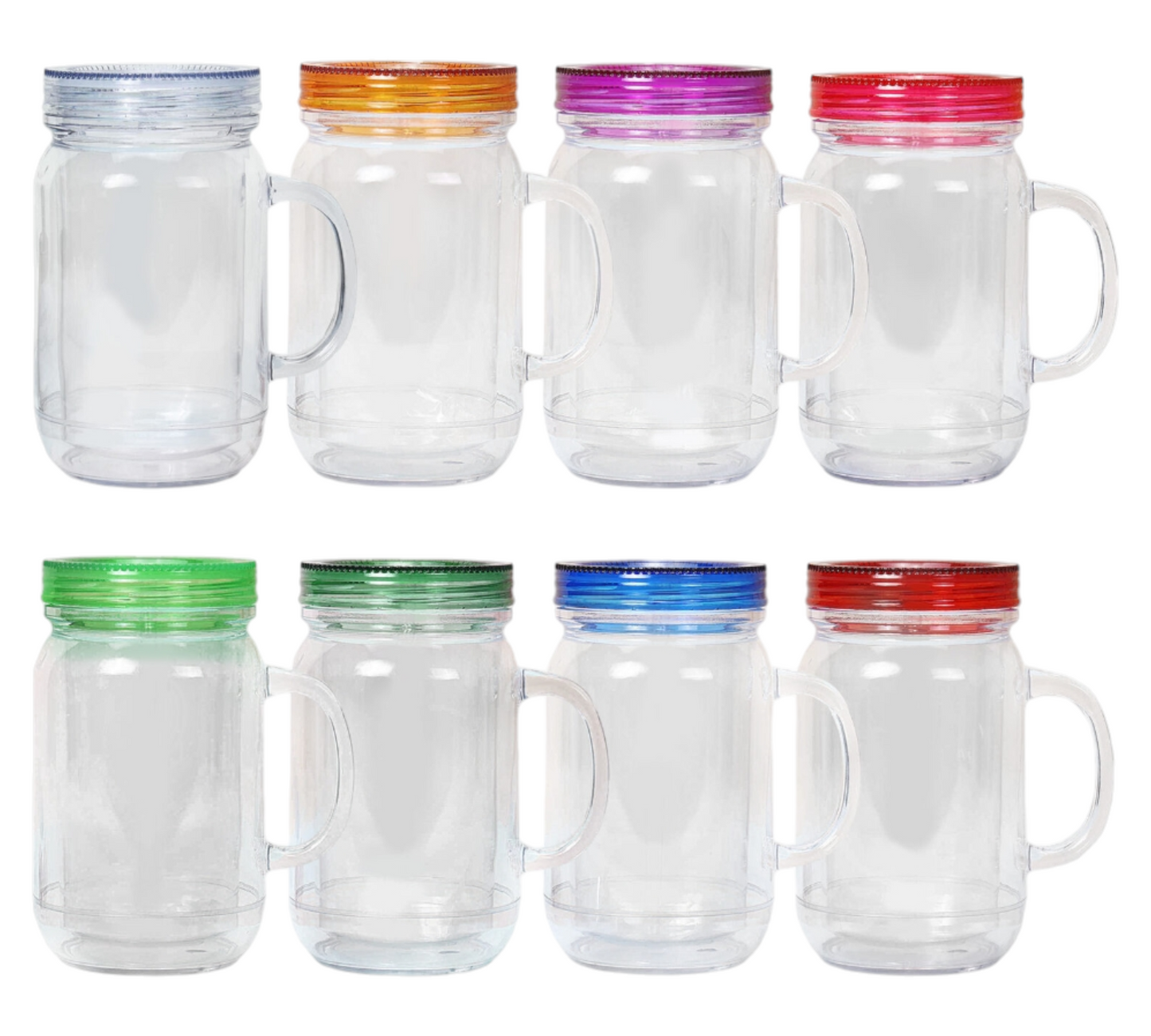 20oz Acrylic Snowglobe Mason Jar with Handle
