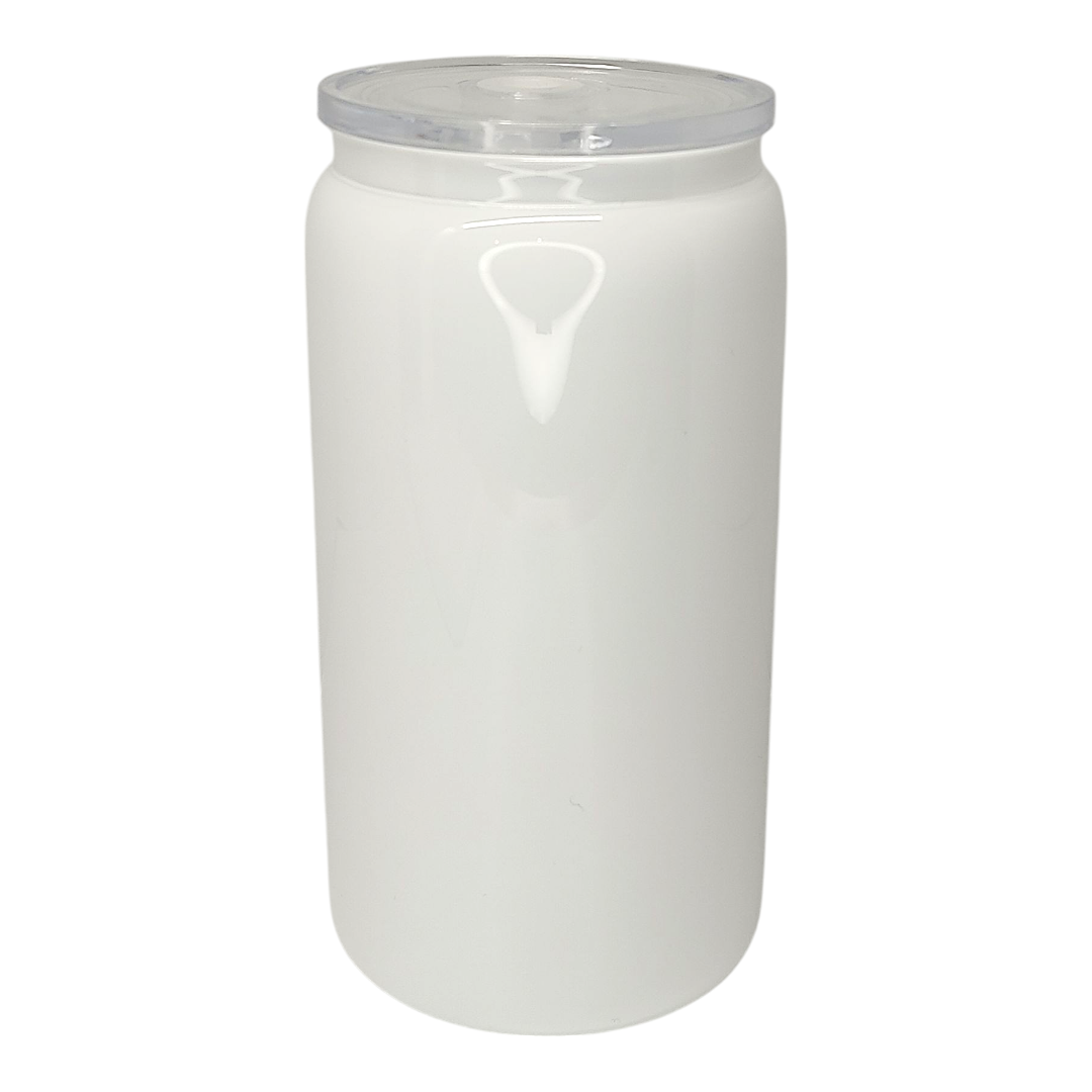 16oz White Glass Cup