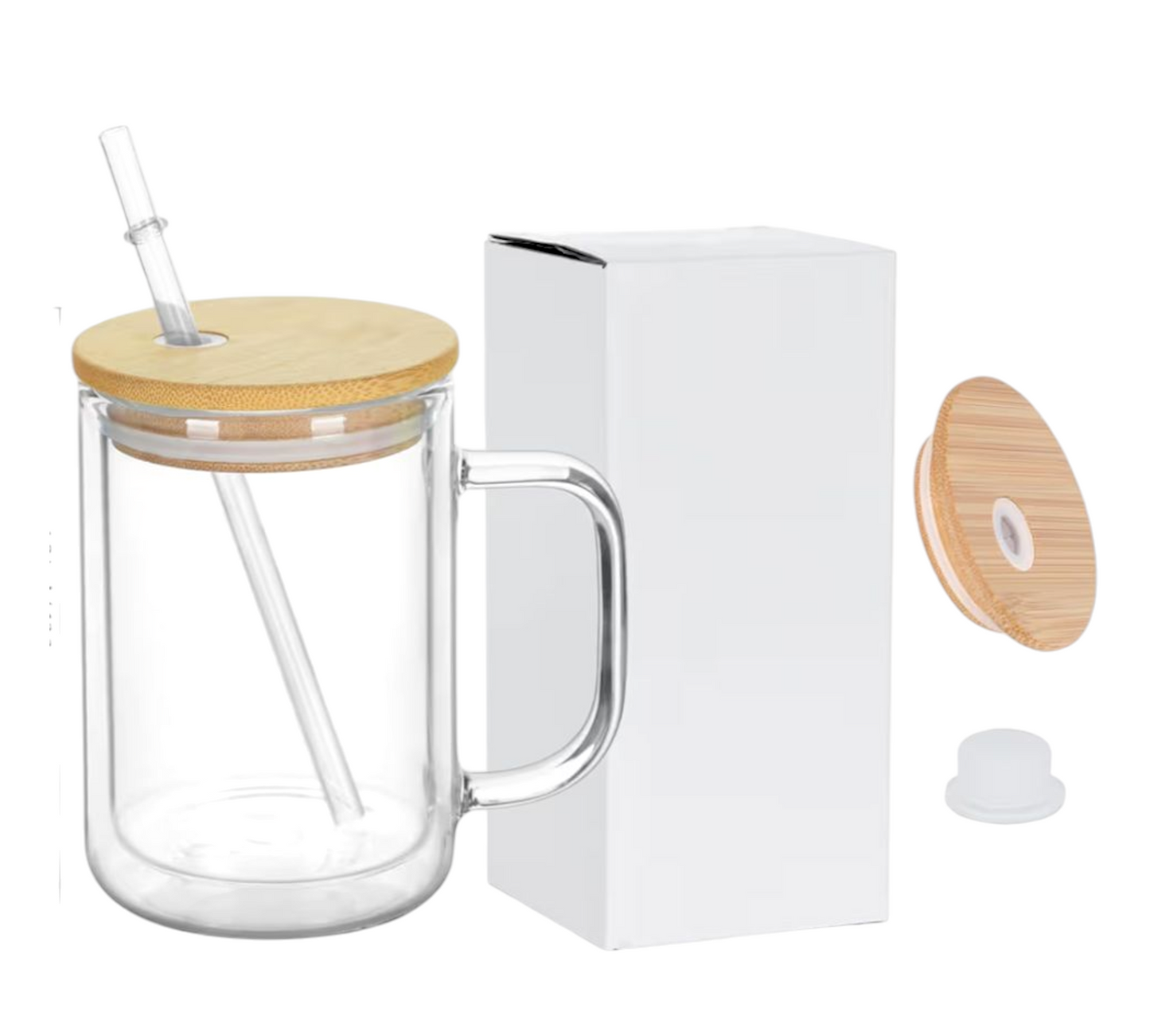 15oz Glass Snowglobe Mug with Handle