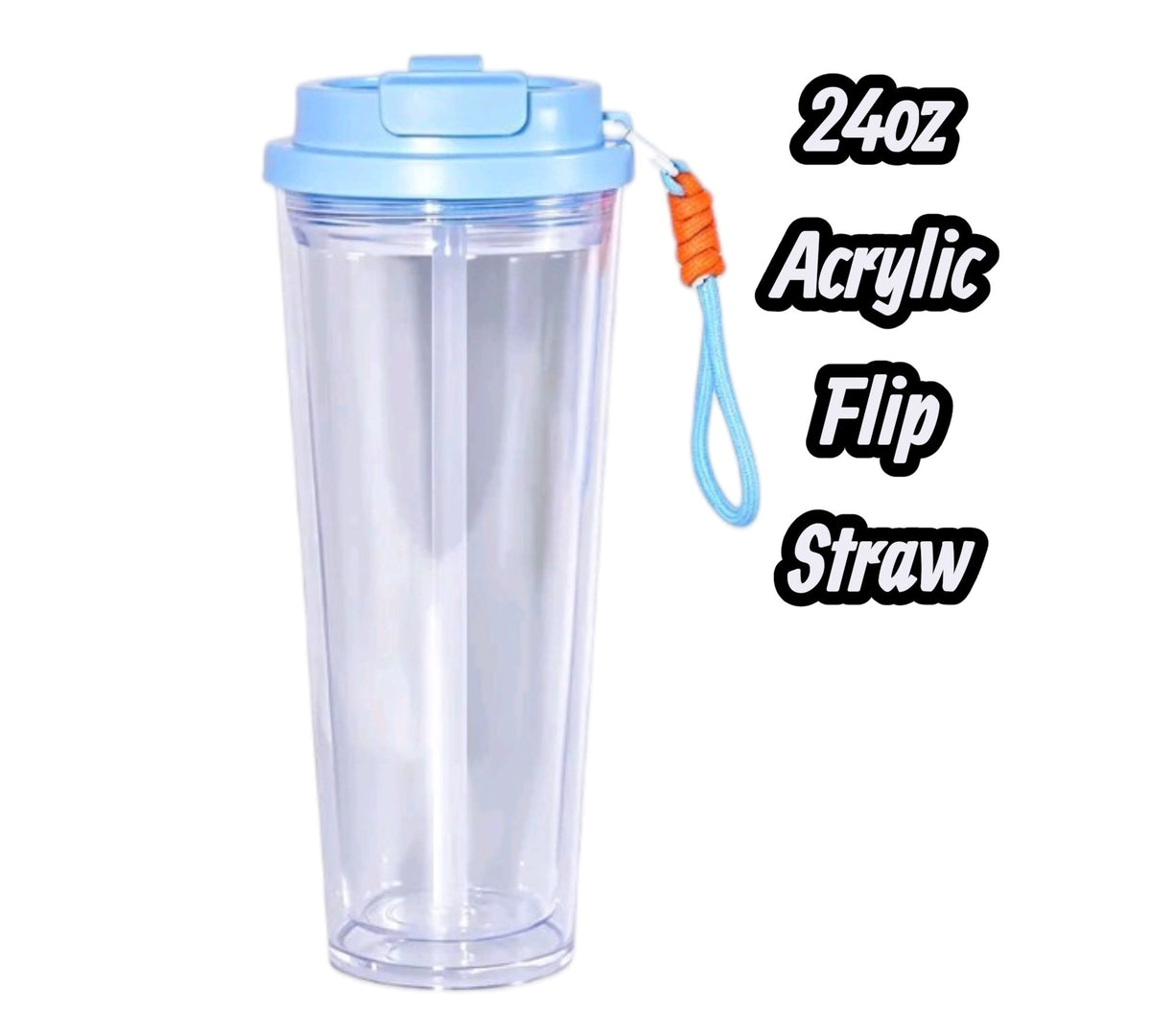 24oz Acrylic Flip Straw