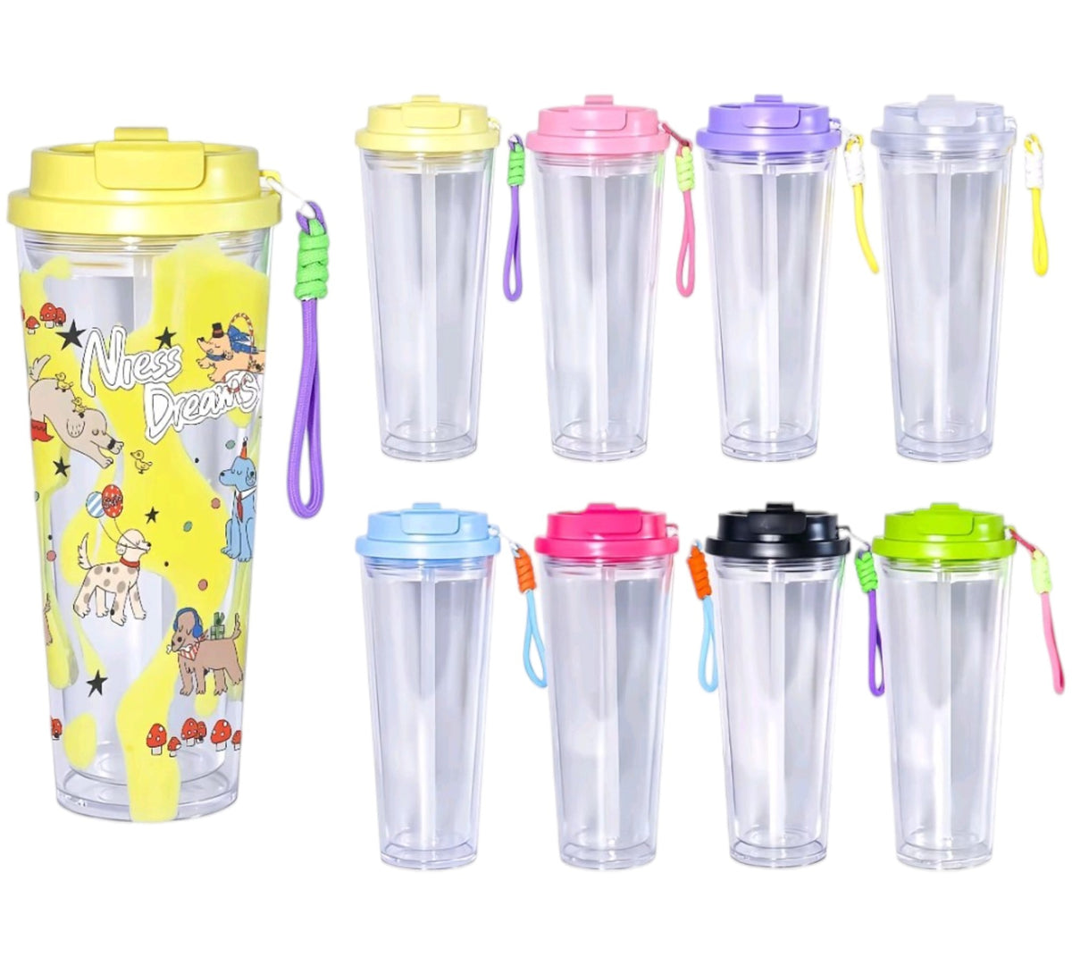 24oz Acrylic Flip Straw