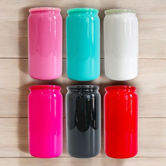 16oz Colored Glass Cups