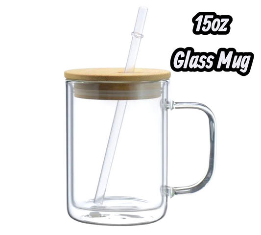 15oz Glass Snowglobe Mug with Handle