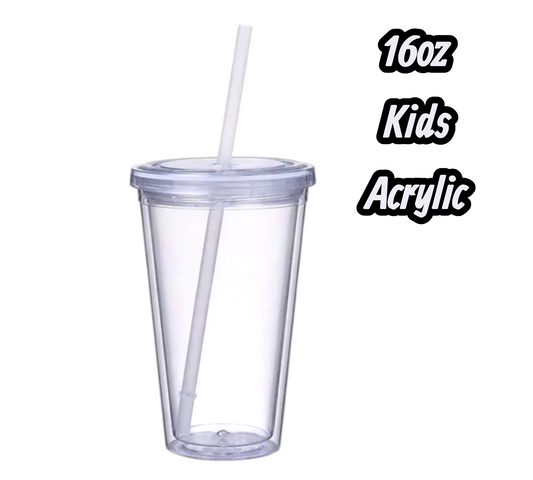 16oz Kids Acrylic Snowglobe Tumbler