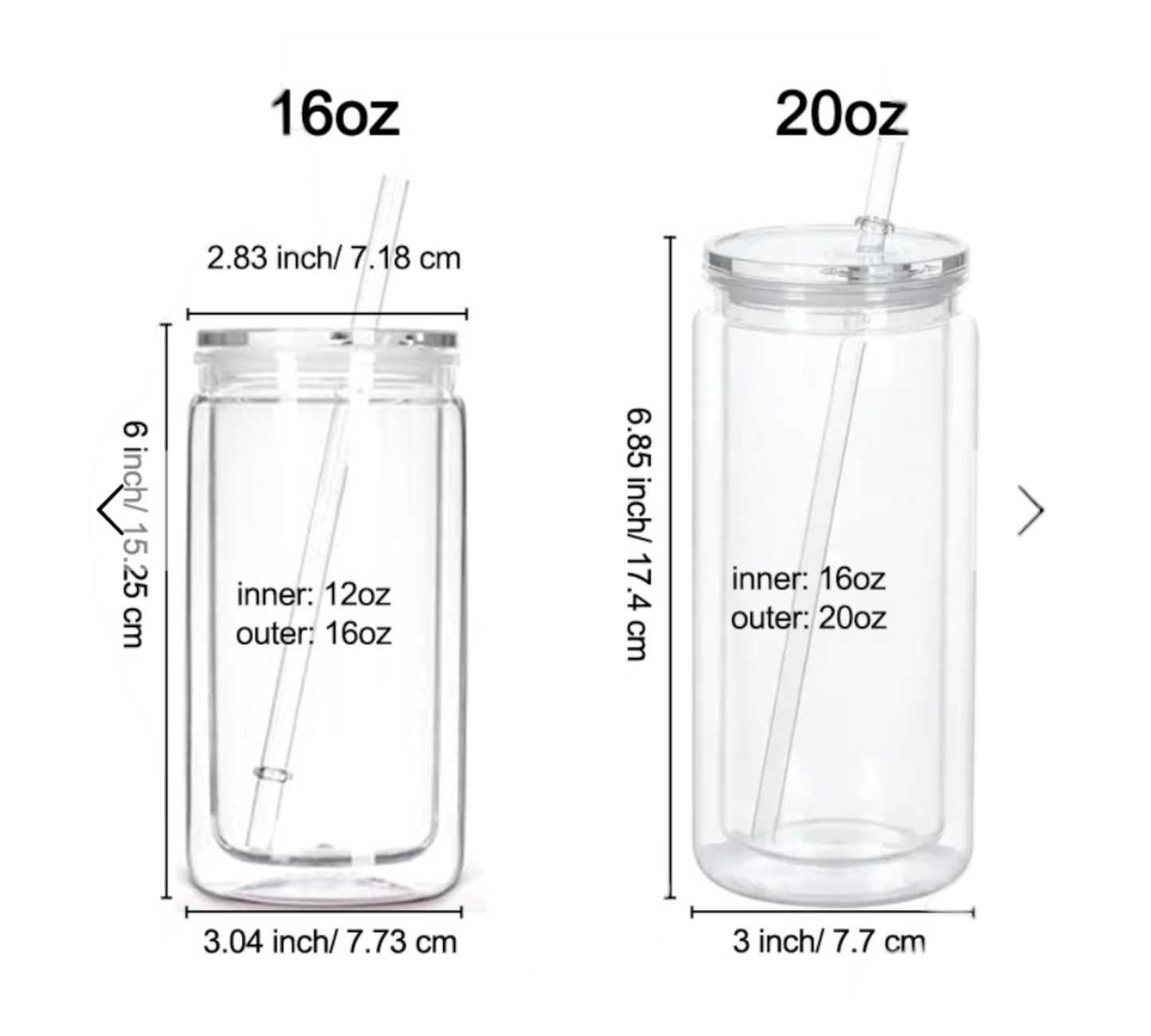 16oz Acrylic Snowglobe Cup