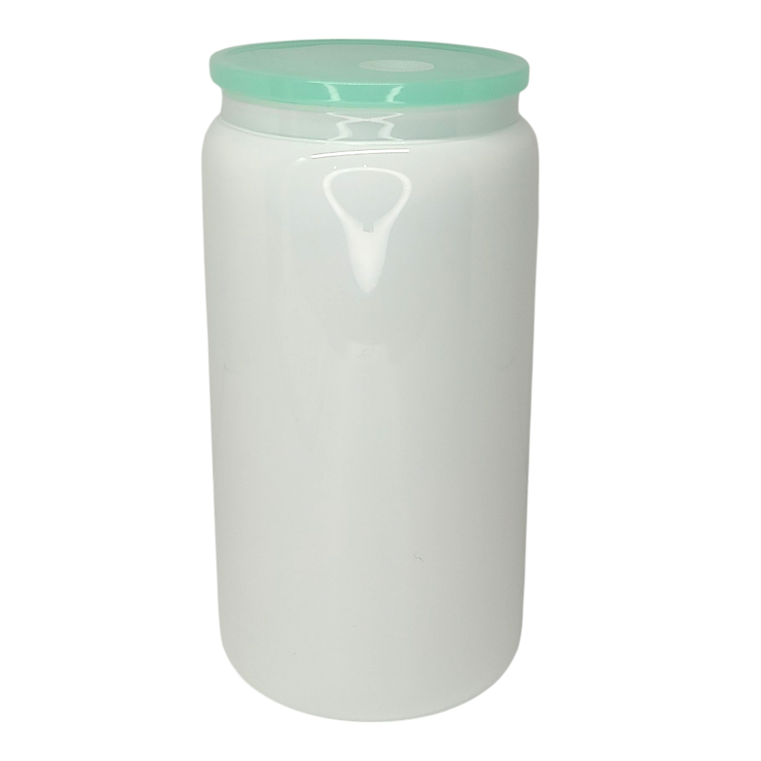 16oz White Glass Cup