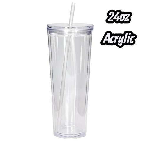 24oz Acrylic Snowglobe Tumbler